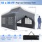 10 X 20 Ft Pop Up Canopy With 6 Sidewalls And Windows And Carrying Bag For Party Wedding Picnic